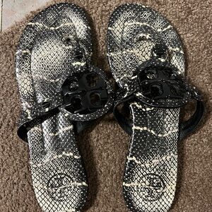 Tory Burch Black and Cream Sandals